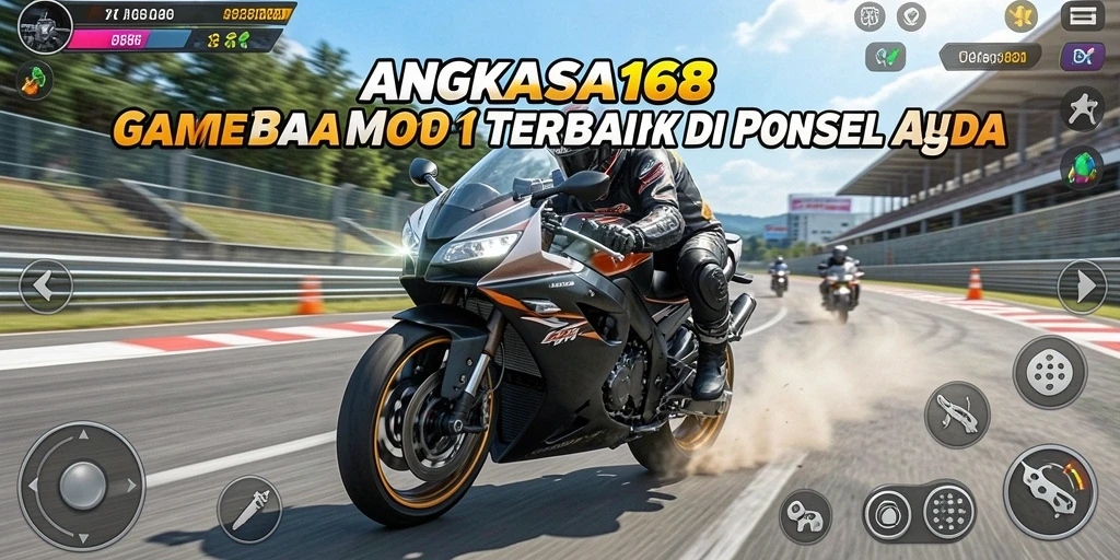 Tampilan balapan motor yang seru dan penuh aksi.