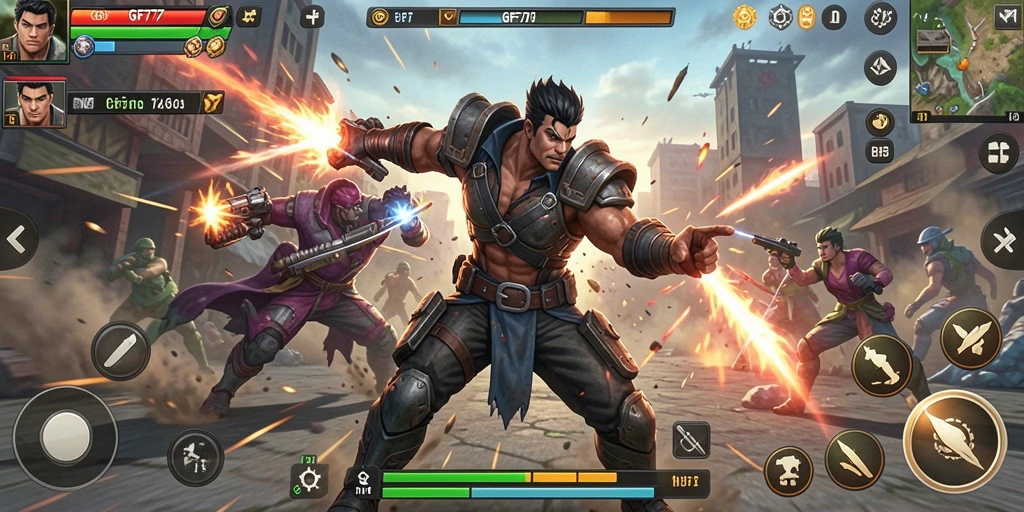 Gameplay seru dalam GF777 dengan pertarungan mendebarkan.
