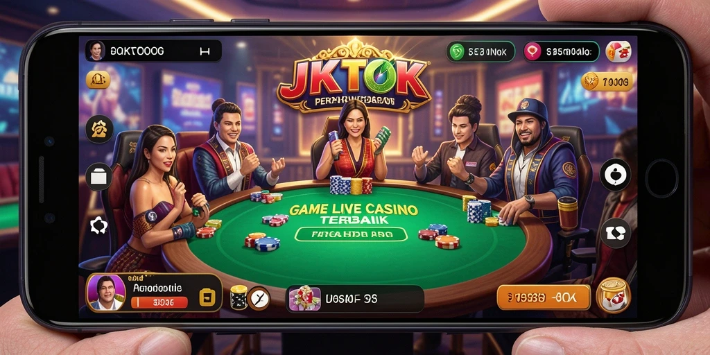 Tampilan menarik gameplay Live Casino di JKTOK dengan dealer langsung.