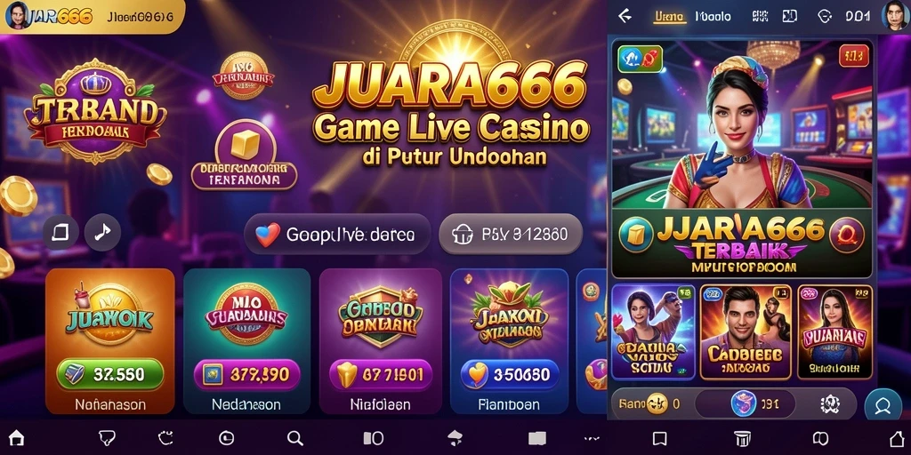 Screenshot JUARA666 menampilkan dealer langsung dan gameplay yang dinamis.