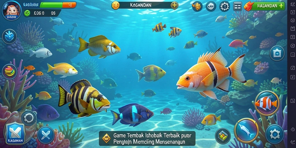 Tangkapan ikan di bawah laut yang berwarna-warni dan menyenangkan.