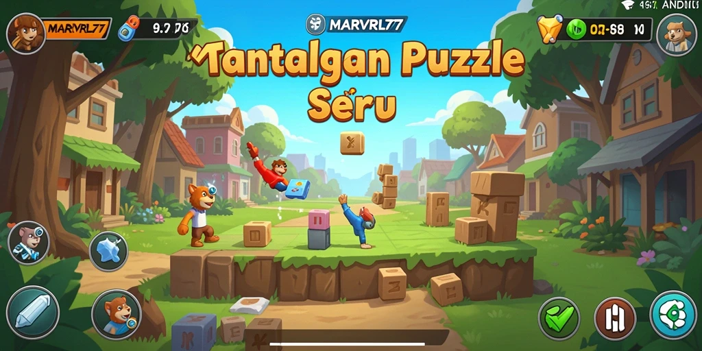 Tampilan utama gameplay <strong>MARVRL77</strong> yang menampilkan berbagai puzzle menarik.