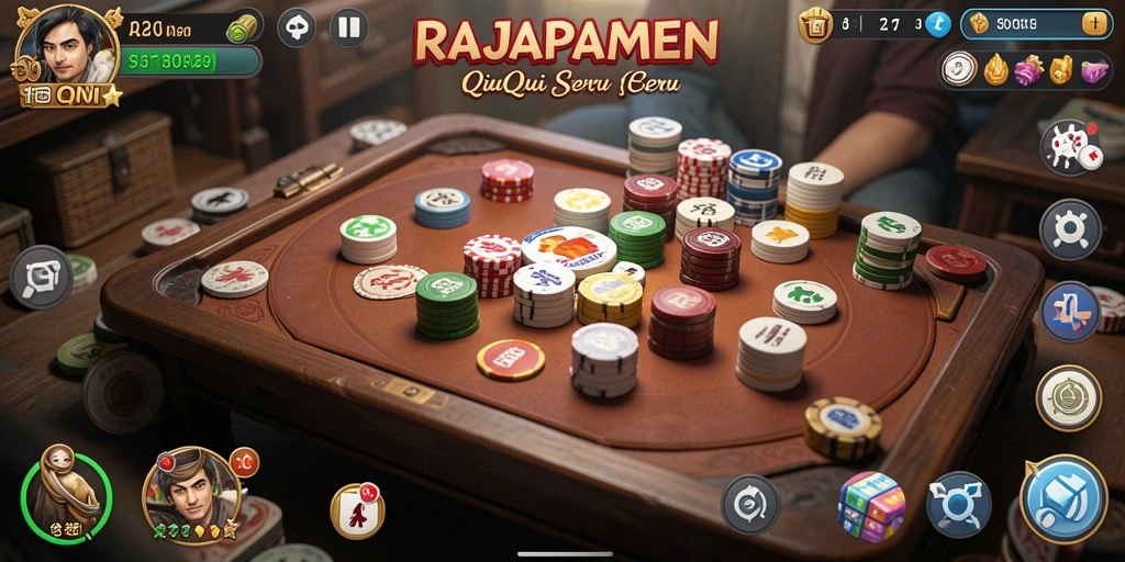 Tampilan menarik dari gameplay QiuQiu di RAJAPAMEN.