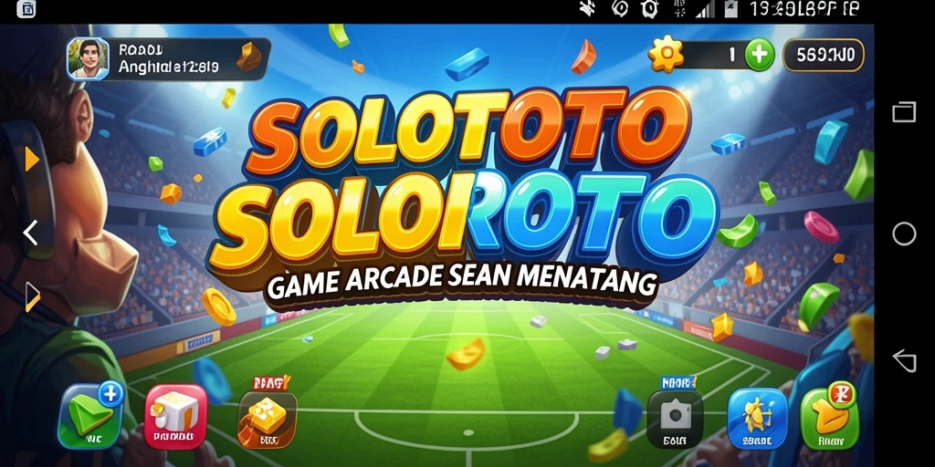 Screenshot utama SOLOTOTO menampilkan aksi seru gameplay arcade.